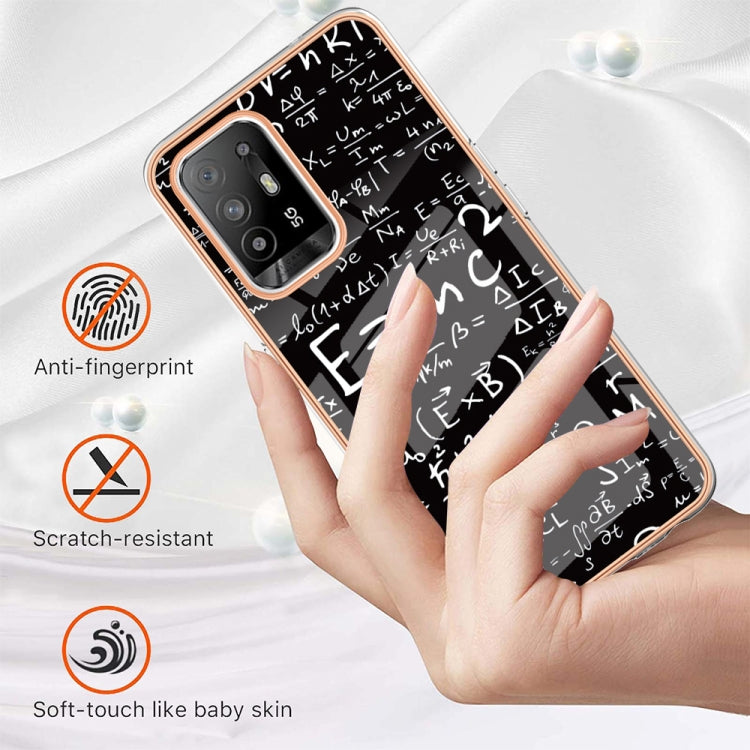 For OPPO A94 5G / A95 5G Electroplating Marble Dual-side IMD Phone Case(Equation) by buy2fix