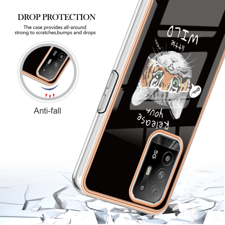 For OPPO A94 5G / A95 5G Electroplating Marble Dual-side IMD Phone Case(Natural Growth) by buy2fix