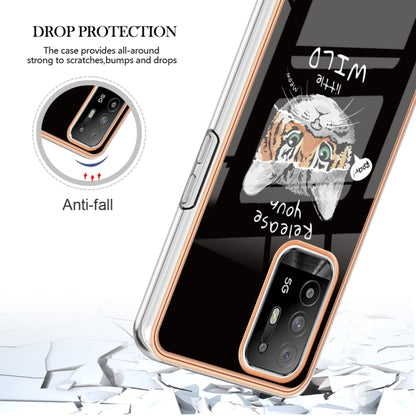 For OPPO A94 5G / A95 5G Electroplating Marble Dual-side IMD Phone Case(Natural Growth) by buy2fix