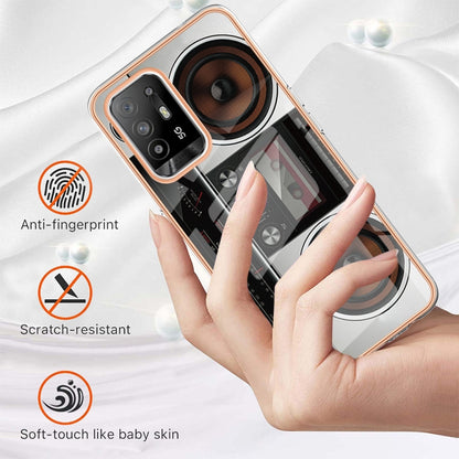 For OPPO A94 5G / A95 5G Electroplating Marble Dual-side IMD Phone Case(Retro Radio) by buy2fix