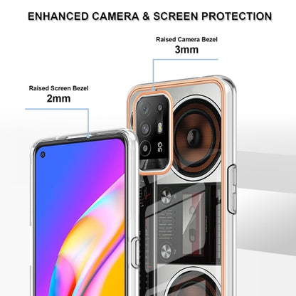 For OPPO A94 5G / A95 5G Electroplating Marble Dual-side IMD Phone Case(Retro Radio) by buy2fix