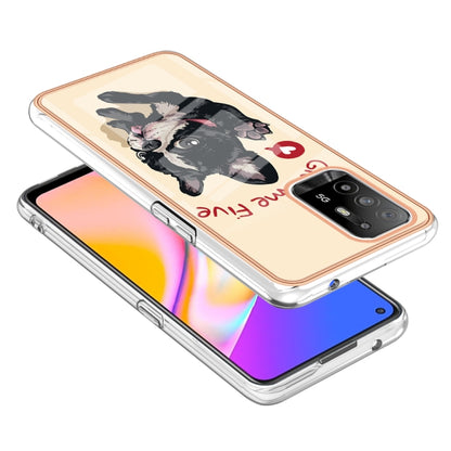 For OPPO A94 5G / A95 5G Electroplating Marble Dual-side IMD Phone Case(Lucky Dog) by buy2fix