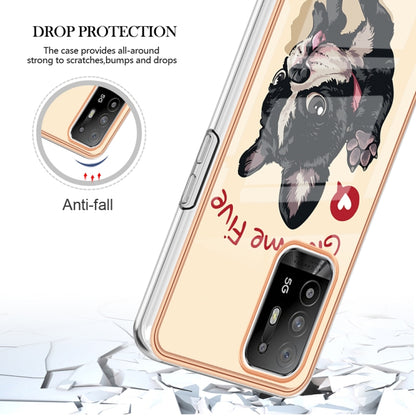 For OPPO A94 5G / A95 5G Electroplating Marble Dual-side IMD Phone Case(Lucky Dog) by buy2fix