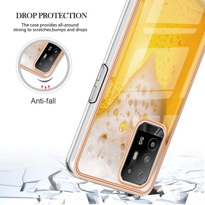 For OPPO A94 5G / A95 5G Electroplating Marble Dual-side IMD Phone Case(Draft Beer) by buy2fix