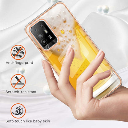 For OPPO A94 5G / A95 5G Electroplating Marble Dual-side IMD Phone Case(Draft Beer) by buy2fix