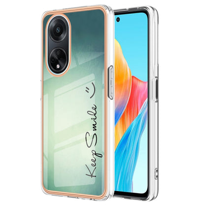 For OPPO A98 Electroplating Marble Dual-side IMD Phone Case(Smile) by buy2fix