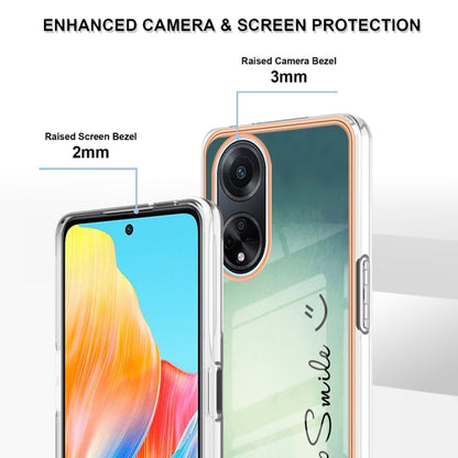 For OPPO A98 Electroplating Marble Dual-side IMD Phone Case(Smile) by buy2fix