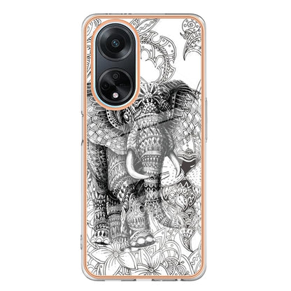 For OPPO A98 Electroplating Marble Dual-side IMD Phone Case(Totem Elephant) by buy2fix