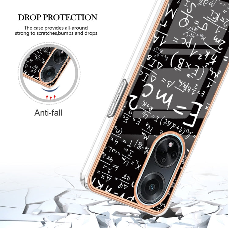 For OPPO A98 Electroplating Marble Dual-side IMD Phone Case(Equation) by buy2fix