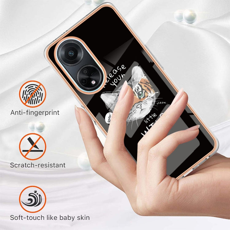 For OPPO A98 Electroplating Marble Dual-side IMD Phone Case(Natural Growth) by buy2fix