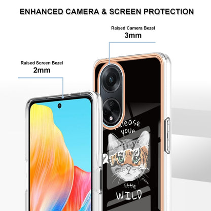 For OPPO A98 Electroplating Marble Dual-side IMD Phone Case(Natural Growth) by buy2fix