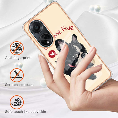 For OPPO A98 Electroplating Marble Dual-side IMD Phone Case(Lucky Dog) by buy2fix