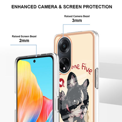 For OPPO A98 Electroplating Marble Dual-side IMD Phone Case(Lucky Dog) by buy2fix