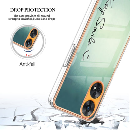 For OPPO Reno8 T 4G Electroplating Marble Dual-side IMD Phone Case(Smile) by buy2fix