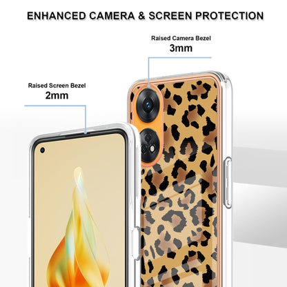 For OPPO Reno8 T 4G Electroplating Marble Dual-side IMD Phone Case(Leopard Print) by buy2fix