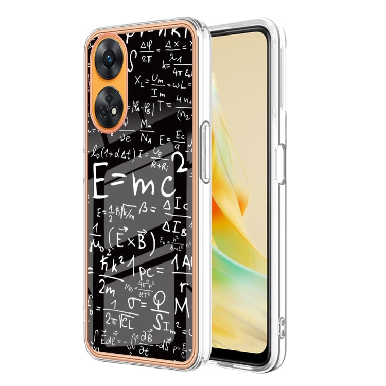 For OPPO Reno8 T 4G Electroplating Marble Dual-side IMD Phone Case(Equation) by buy2fix
