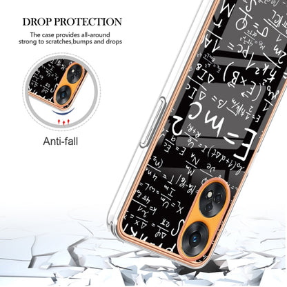 For OPPO Reno8 T 4G Electroplating Marble Dual-side IMD Phone Case(Equation) by buy2fix