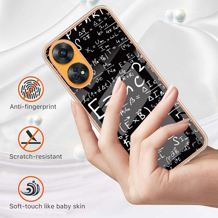 For OPPO Reno8 T 4G Electroplating Marble Dual-side IMD Phone Case(Equation) by buy2fix