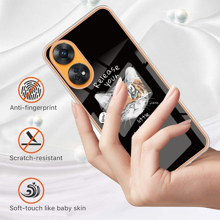 For OPPO Reno8 T 4G Electroplating Marble Dual-side IMD Phone Case(Natural Growth) by buy2fix