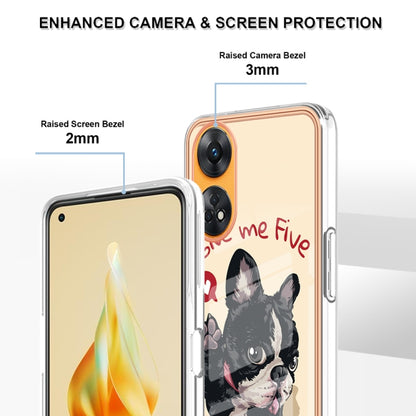 For OPPO Reno8 T 4G Electroplating Marble Dual-side IMD Phone Case(Lucky Dog) by buy2fix