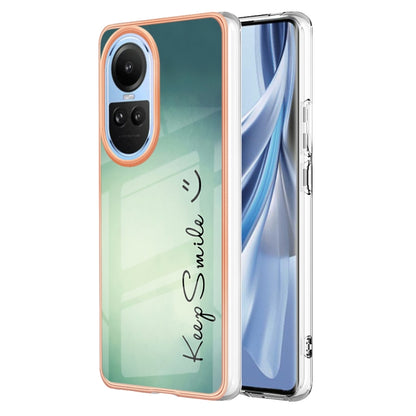 For OPPO Reno10 5G Global Electroplating Marble Dual-side IMD Phone Case(Smile) by buy2fix