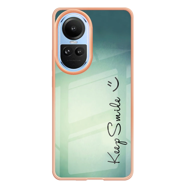 For OPPO Reno10 5G Global Electroplating Marble Dual-side IMD Phone Case(Smile) by buy2fix