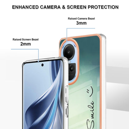 For OPPO Reno10 5G Global Electroplating Marble Dual-side IMD Phone Case(Smile) by buy2fix