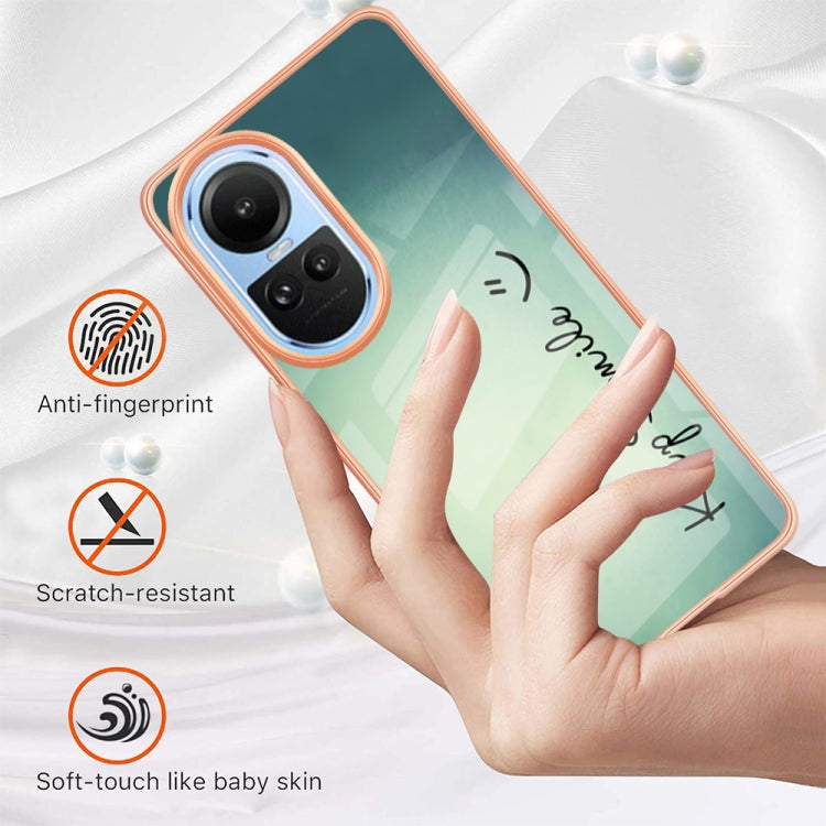 For OPPO Reno10 5G Global Electroplating Marble Dual-side IMD Phone Case(Smile) by buy2fix
