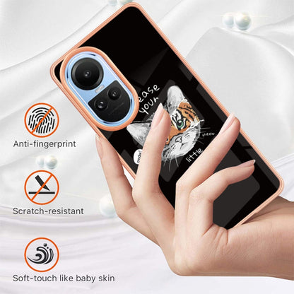 For OPPO Reno10 5G Global Electroplating Marble Dual-side IMD Phone Case(Natural Growth) by buy2fix