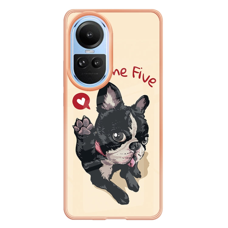 For OPPO Reno10 5G Global Electroplating Marble Dual-side IMD Phone Case(Lucky Dog) by buy2fix
