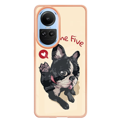 For OPPO Reno10 5G Global Electroplating Marble Dual-side IMD Phone Case(Lucky Dog) by buy2fix