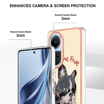 For OPPO Reno10 5G Global Electroplating Marble Dual-side IMD Phone Case(Lucky Dog) by buy2fix
