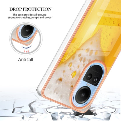 For OPPO Reno10 5G Global Electroplating Marble Dual-side IMD Phone Case(Draft Beer) by buy2fix