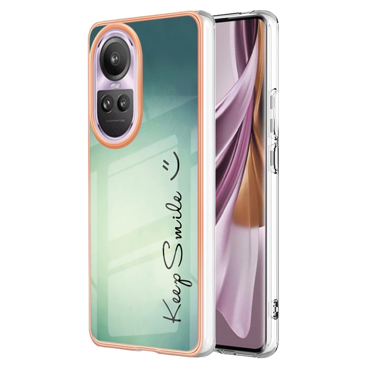 For OPPO Reno10 Pro 5G Global Electroplating Marble Dual-side IMD Phone Case(Smile) by buy2fix