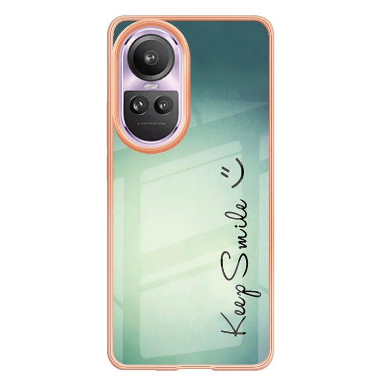 For OPPO Reno10 Pro 5G Global Electroplating Marble Dual-side IMD Phone Case(Smile) by buy2fix