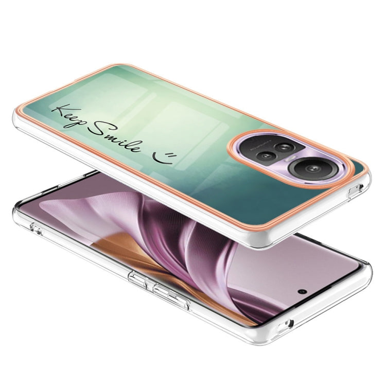For OPPO Reno10 Pro 5G Global Electroplating Marble Dual-side IMD Phone Case(Smile) by buy2fix
