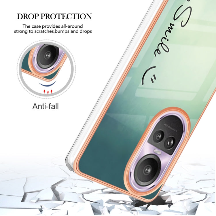 For OPPO Reno10 Pro 5G Global Electroplating Marble Dual-side IMD Phone Case(Smile) by buy2fix