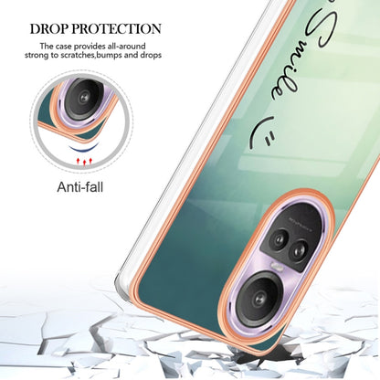For OPPO Reno10 Pro 5G Global Electroplating Marble Dual-side IMD Phone Case(Smile) by buy2fix