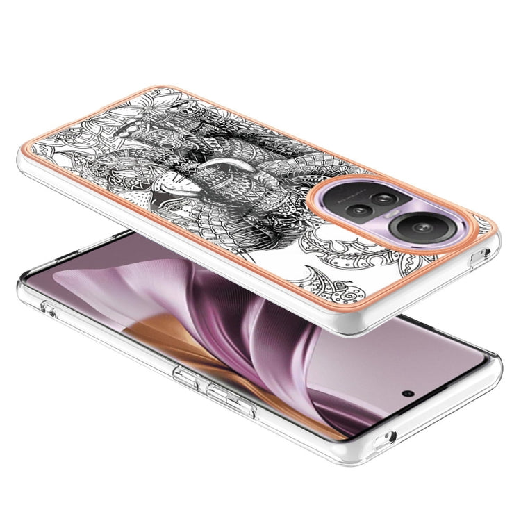 For OPPO Reno10 Pro 5G Global Electroplating Marble Dual-side IMD Phone Case(Totem Elephant) by buy2fix