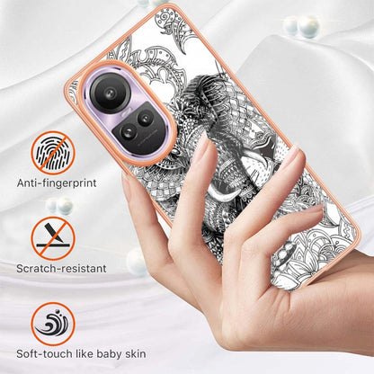 For OPPO Reno10 Pro 5G Global Electroplating Marble Dual-side IMD Phone Case(Totem Elephant) by buy2fix