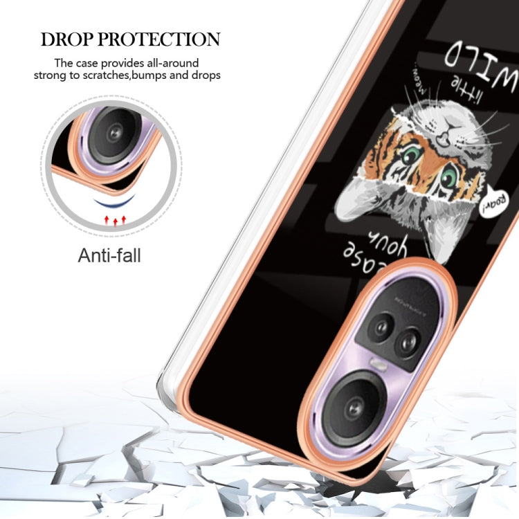 For OPPO Reno10 Pro 5G Global Electroplating Marble Dual-side IMD Phone Case(Natural Growth) by buy2fix