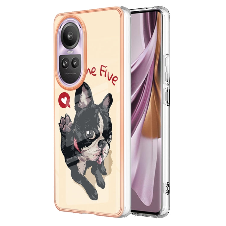 For OPPO Reno10 Pro 5G Global Electroplating Marble Dual-side IMD Phone Case(Lucky Dog) by buy2fix