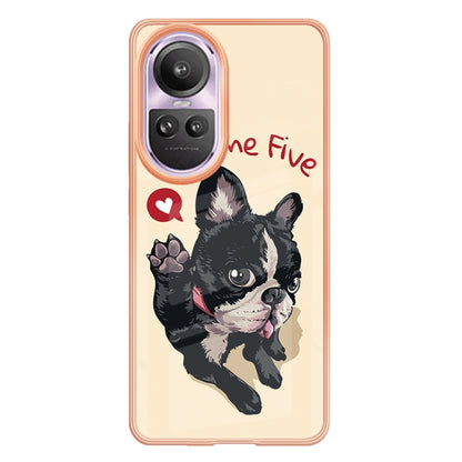 For OPPO Reno10 Pro 5G Global Electroplating Marble Dual-side IMD Phone Case(Lucky Dog) by buy2fix