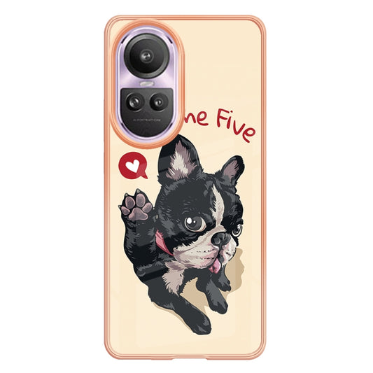 For OPPO Reno10 Pro 5G Global Electroplating Marble Dual-side IMD Phone Case(Lucky Dog) by buy2fix