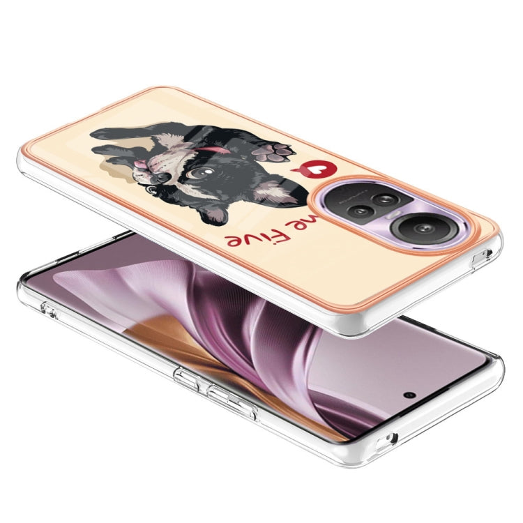 For OPPO Reno10 Pro 5G Global Electroplating Marble Dual-side IMD Phone Case(Lucky Dog) by buy2fix