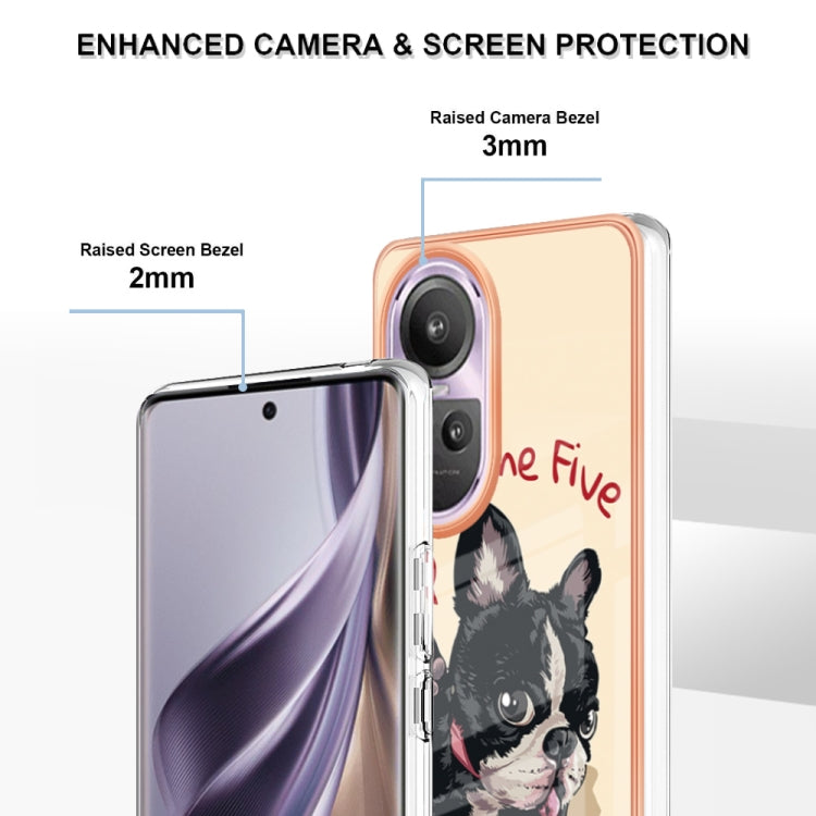 For OPPO Reno10 Pro 5G Global Electroplating Marble Dual-side IMD Phone Case(Lucky Dog) by buy2fix