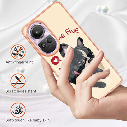 For OPPO Reno10 Pro 5G Global Electroplating Marble Dual-side IMD Phone Case(Lucky Dog) by buy2fix