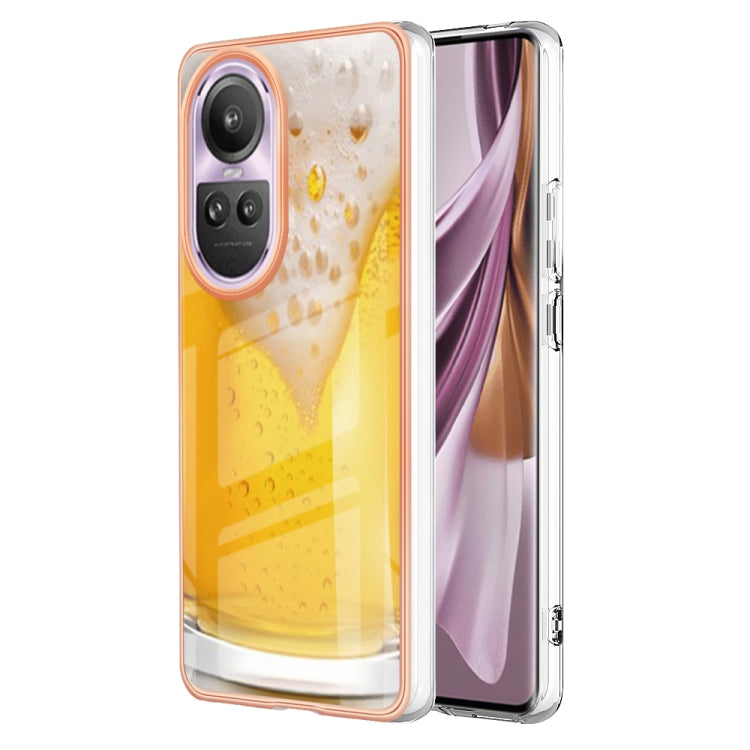 For OPPO Reno10 Pro 5G Global Electroplating Marble Dual-side IMD Phone Case(Draft Beer) by buy2fix
