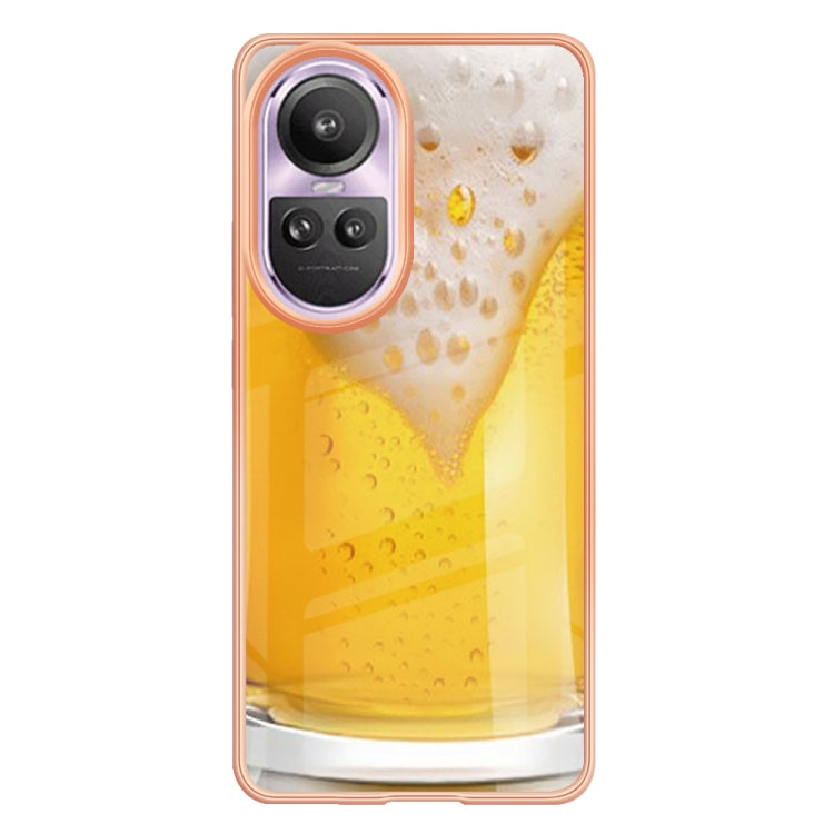 For OPPO Reno10 Pro 5G Global Electroplating Marble Dual-side IMD Phone Case(Draft Beer) by buy2fix