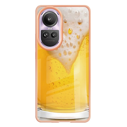 For OPPO Reno10 Pro 5G Global Electroplating Marble Dual-side IMD Phone Case(Draft Beer) by buy2fix